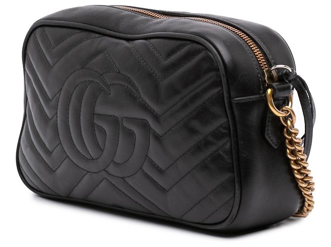 Gucci Bolso bandolera pequeño GG Marmont de piel de becerro acolchada negro - vista 2