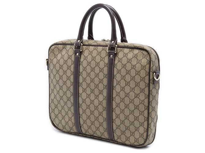 Sac business Gucci Beige GG Supreme - vue 2