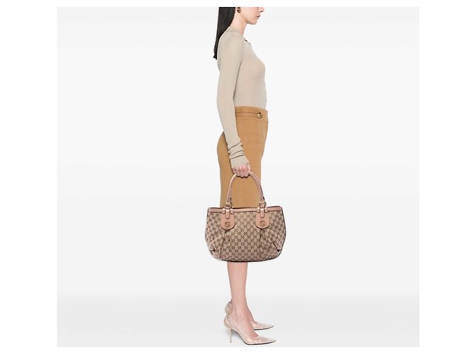 Bolso Tote Gucci Scarlett de lona GG beige - vista 7