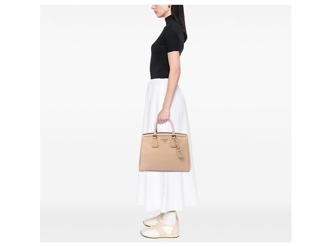 Bolso Tote Prada Beige Saffiano Lux Parabole - vista 6