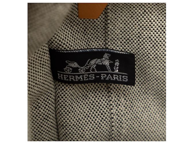 Hermès Gray Canvas Fourre Tout MM Marrone Grigio - vista 7