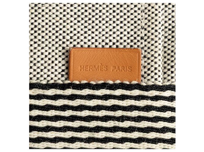 Hermès Gray Canvas Fourre Tout MM Marrone Grigio - vista 8