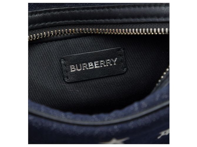 Borsa Camera per bambini Burberry in denim blu con logo TB Star Blu navy - vista 5