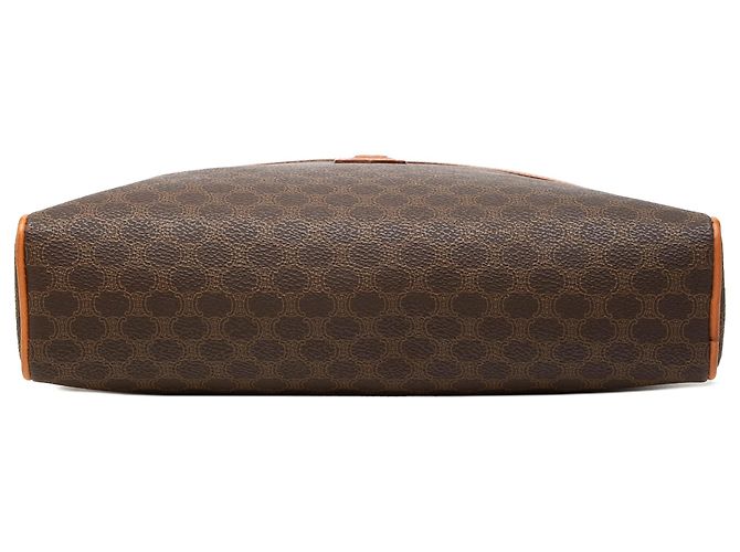 Céline Clutch Celine Brown Macadam Coated Canvas Marrone - vista 3