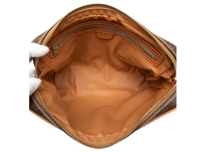 Céline Clutch Celine Brown Macadam Coated Canvas Marrone - vista 4