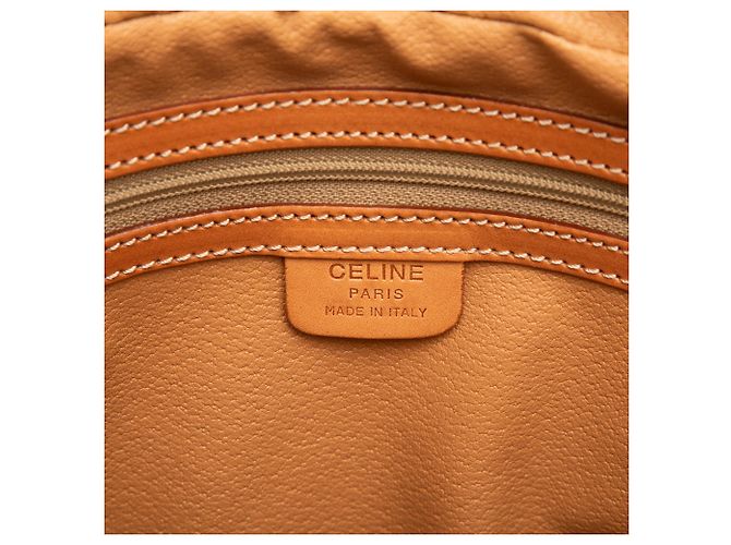 Céline Clutch Celine Brown Macadam Coated Canvas Marrone - vista 5