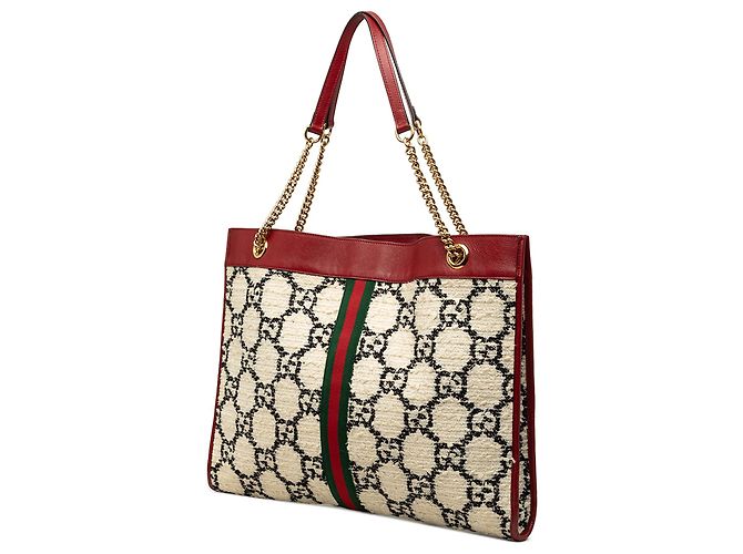 Gucci Rajah Großer GG Tweed Web Tote in Weiß - Ansicht 2