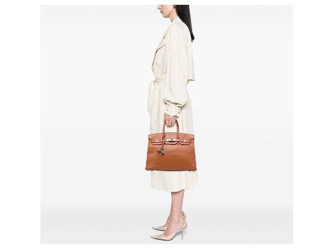 Hermès Brown Tadelakt Birkin Retourne 35 Marrom - vista 6