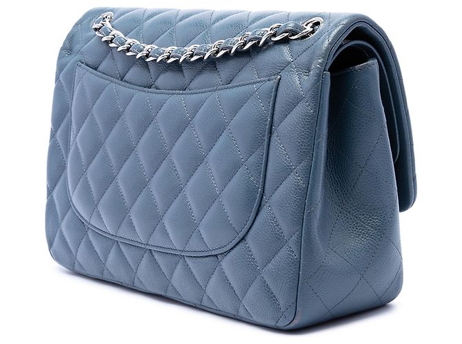 Chanel Blue Jumbo Classic Caviar Double Flap - vista 2