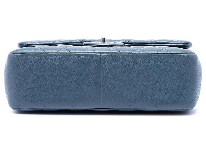 Chanel Blue Jumbo Classic Caviar Double Flap - vista 3