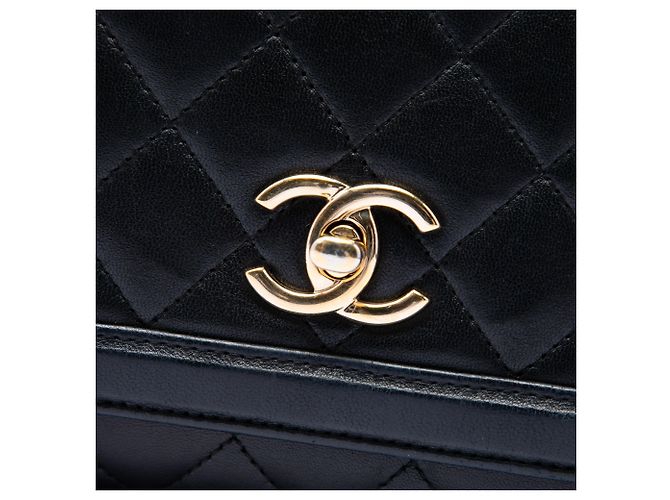 Chanel Black Jumbo Quilted Lambskin 3 Compartment Flap Preto - vista 5