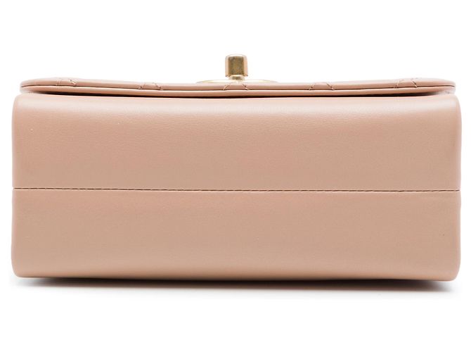Chanel Brown Mini Quilted Calfskin Pearl Boy Chain Flap Marrone Carne - vista 3