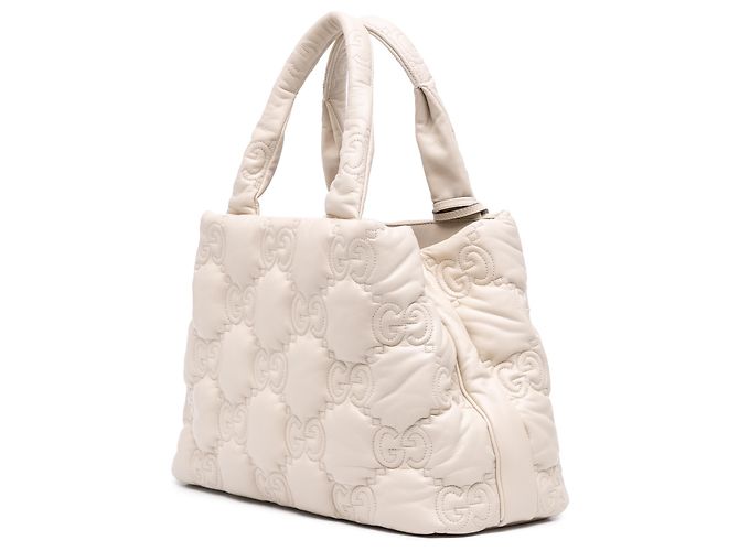 Gucci Large GG Matelassé Tote aus weißem Kalbsleder - Ansicht 2