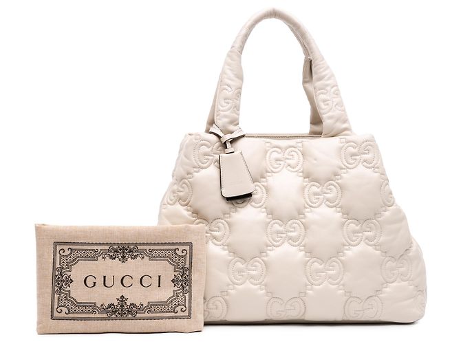 Gucci Large GG Matelassé Tote aus weißem Kalbsleder - Ansicht 7
