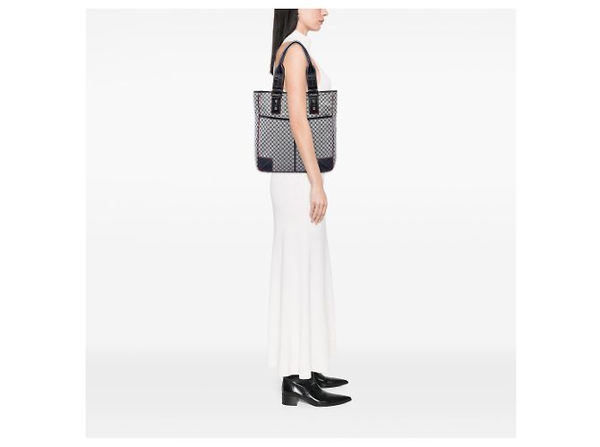 Céline Tote Celine Gray Macadam Canvas Marrone - vista 6