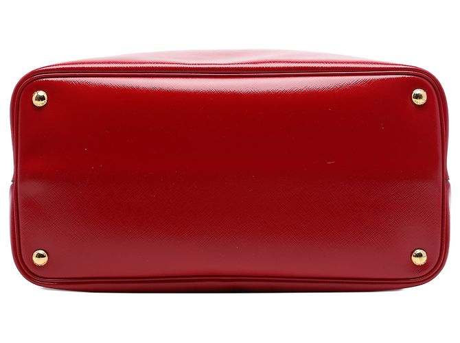 Prada Rote Medium Saffiano Vernice Double Satchel Tasche - Ansicht 3