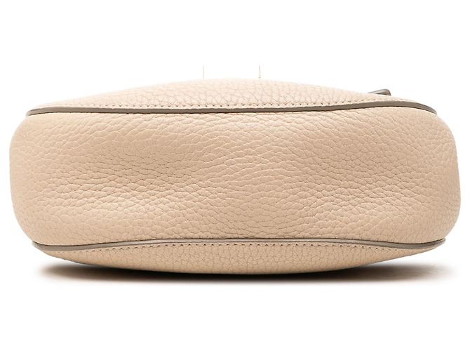 Chloé Mini Borsa a Tracolla Drew in Pelle di Agnello Grana Beige - vista 3