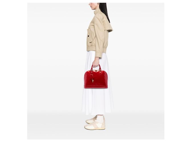 Louis Vuitton Red Monogram Vernis Alma PM Rosso - vista 6