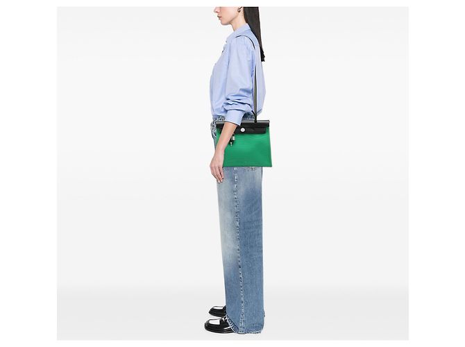 Hermès Green Toile Herbag Zip 31 Grün - Ansicht 6