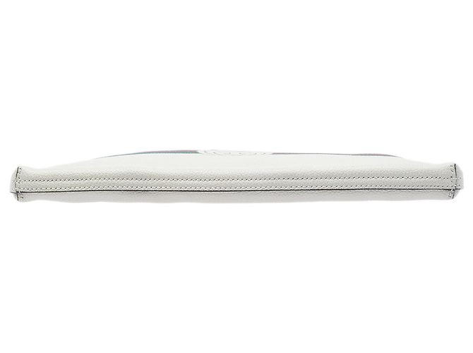 Clutch Portfolio Gucci in pelle di vitello bianca Medium con logo Bianco - vista 3