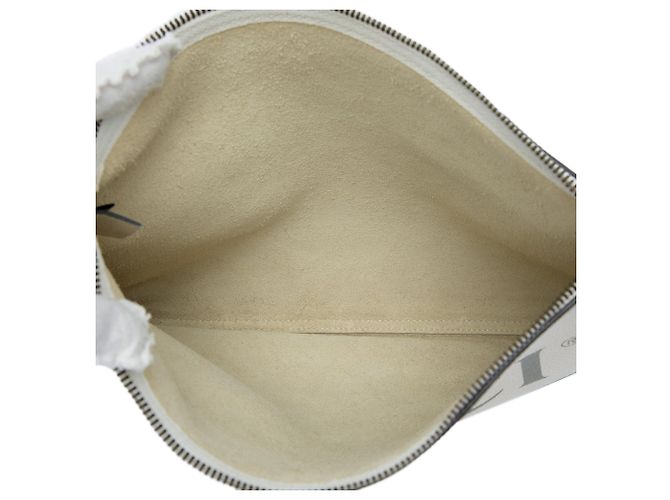 Clutch Portfolio Gucci in pelle di vitello bianca Medium con logo Bianco - vista 4