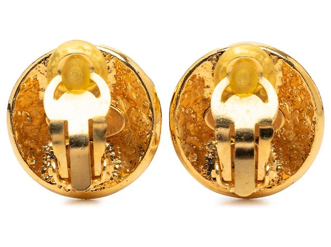 Orecchini a clip rotondi placcati oro Chanel Gold CC D'oro - vista 2