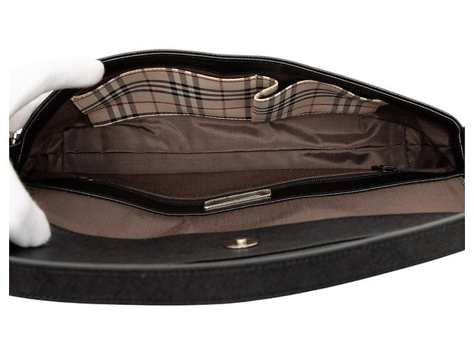 Borsa a tracolla con patta Burberry in pelle nera Nero - vista 4