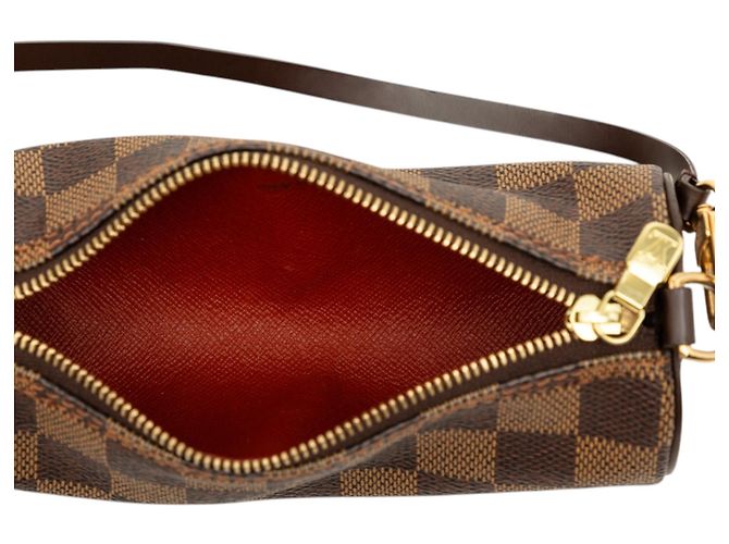 Louis Vuitton Brown Damier Ebene Papillon Pochette Marrone - vista 4