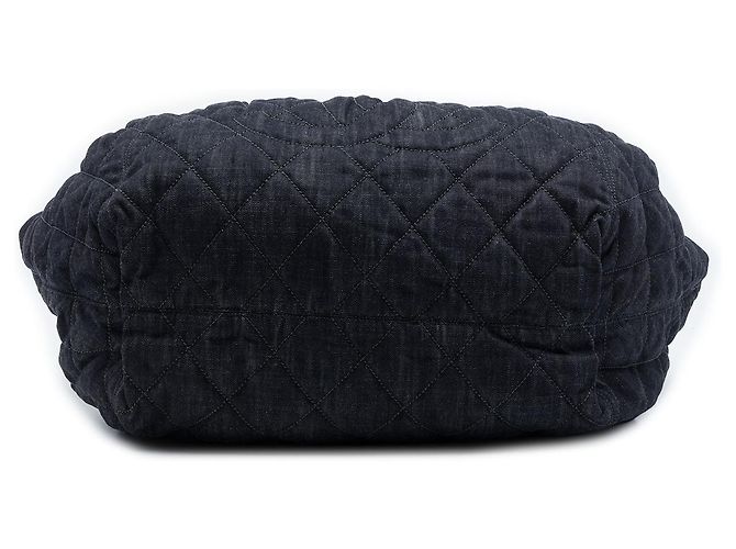 Borsa Tote Chanel Blue Extra Large Quilted Denim Stretch Spirit Blu navy - vista 3