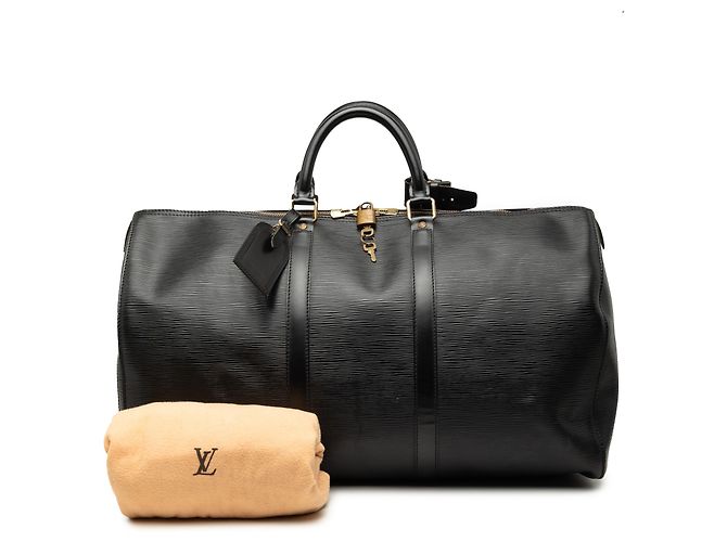 Louis Vuitton Black Epi Keepall 50 Nero - vista 9