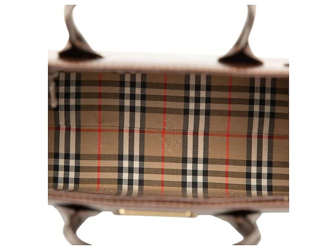 Borsa a mano Burberry in pelle marrone Marrone scuro - vista 4