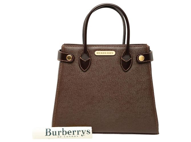 Borsa a mano Burberry in pelle marrone Marrone scuro - vista 7