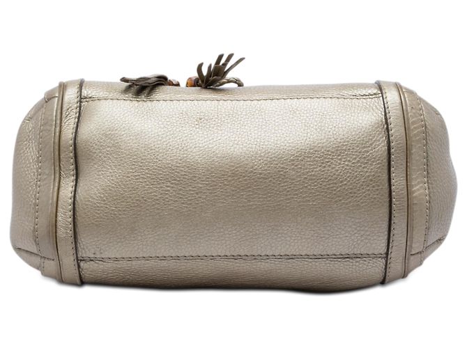 Borsa Satchel Bella con patta in vitello dorato Gucci D'oro - vista 3