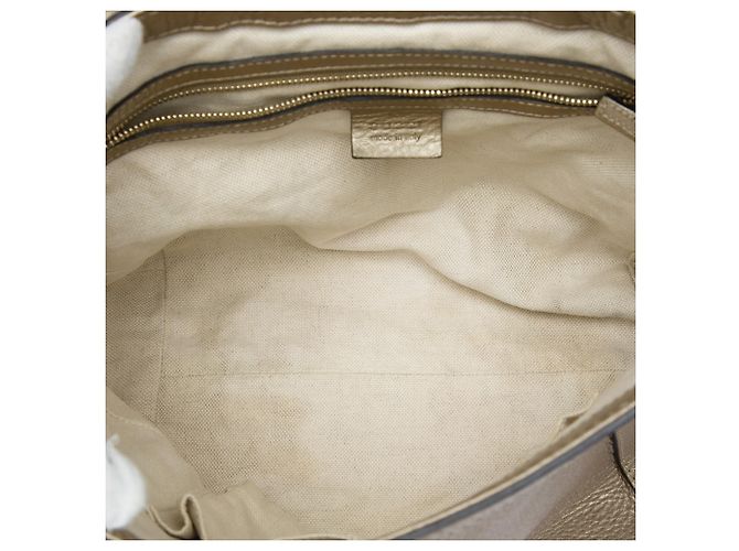Borsa Satchel Bella con patta in vitello dorato Gucci D'oro - vista 4