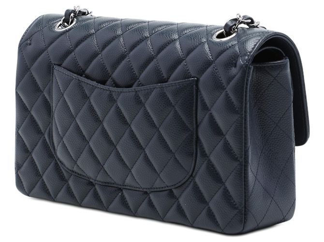 Chanel Purple Medium Classic Caviar Double Flap Porpora - vista 2