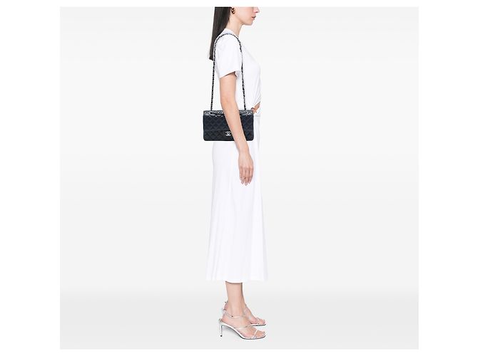Chanel Purple Medium Classic Caviar Double Flap Porpora - vista 6