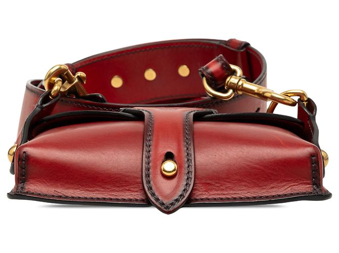 Mini Bolsa Saddle D Bee em couro vermelho Dior Bordeaux - vista 3