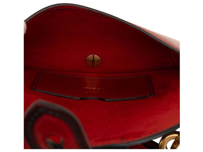 Mini Bolsa Saddle D Bee em couro vermelho Dior Bordeaux - vista 4
