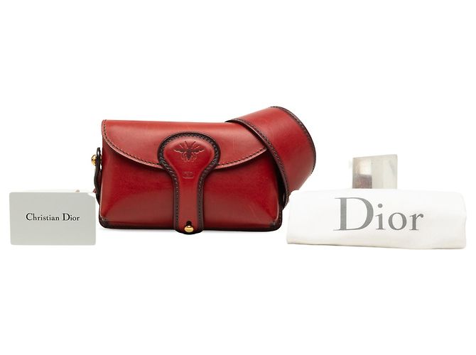Mini Bolsa Saddle D Bee em couro vermelho Dior Bordeaux - vista 7