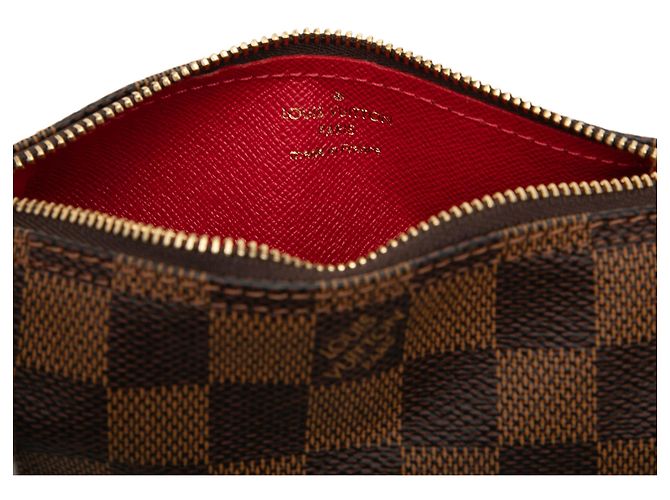 Louis Vuitton Brown Damier Ebene Papillon Pochette Marrone - vista 5