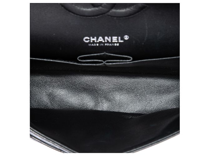 Chanel Black Medium Classic Shiny Crumpled Calfskin So Black Double Flap - view 4