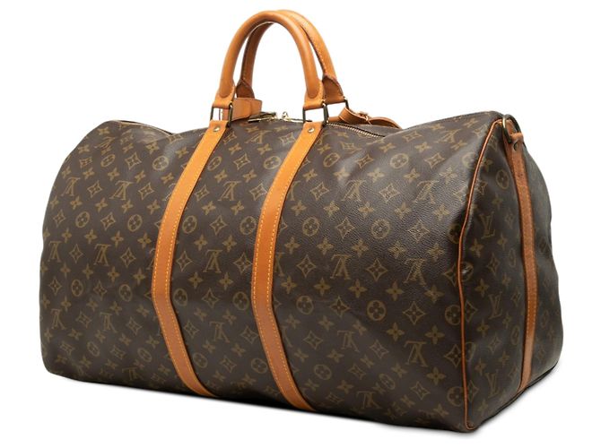 Louis Vuitton Brown Monogram Keepall Bandouliere 55 Marrone - vista 2