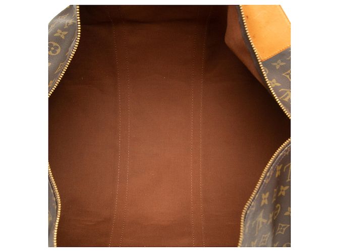 Louis Vuitton Brown Monogram Keepall Bandouliere 55 Marrone - vista 4