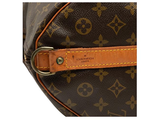 Louis Vuitton Brown Monogram Keepall Bandouliere 55 Marrone - vista 5