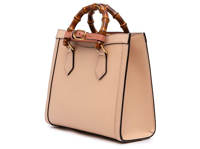 Borsa Gucci Diana Medium in pelle di vitello beige con bambù - vista 2