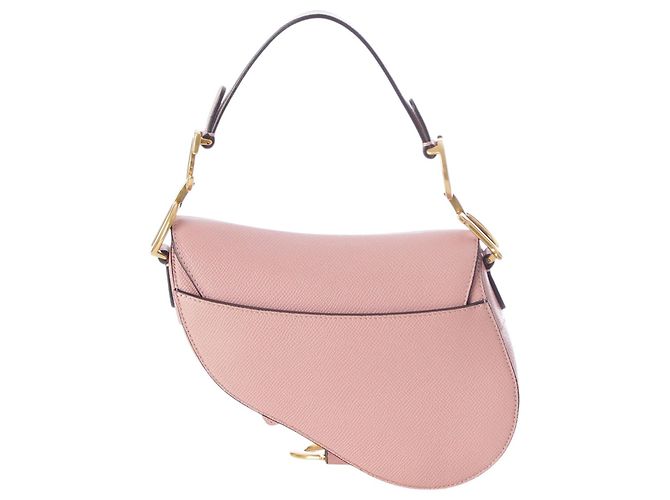 Borsa Saddle Dior Mini in pelle di vitello grana rosa - vista 2