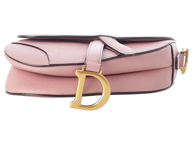Borsa Saddle Dior Mini in pelle di vitello grana rosa - vista 3