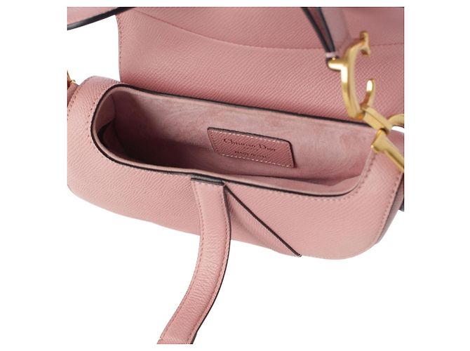 Borsa Saddle Dior Mini in pelle di vitello grana rosa - vista 4