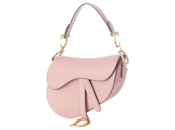 Borsa Saddle Dior Mini in pelle di vitello grana rosa - vista 7