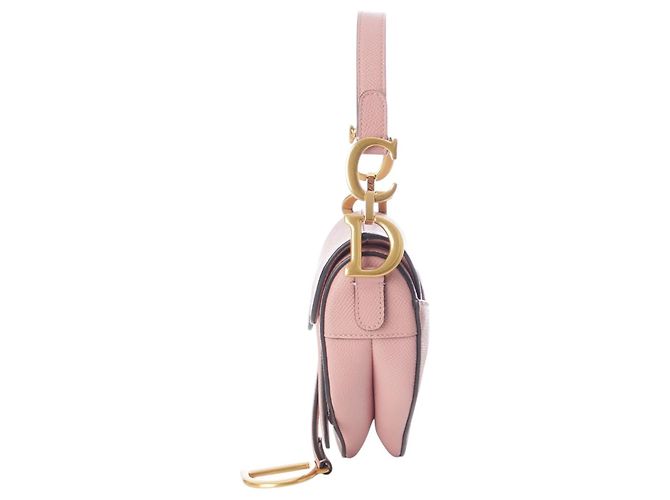 Borsa Saddle Dior Mini in pelle di vitello grana rosa - vista 8